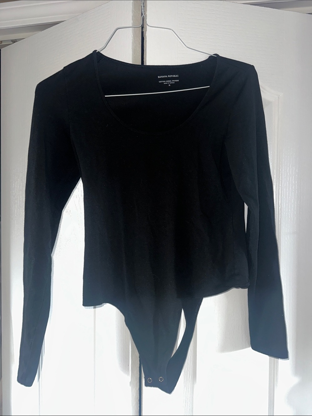 Banana Republic Black Long Sleeve Scoop Neck Bodysuit